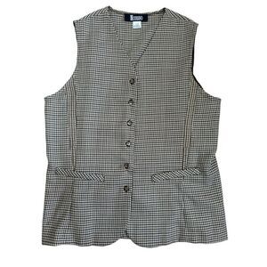 Women's Black and White Houndstooth Vest